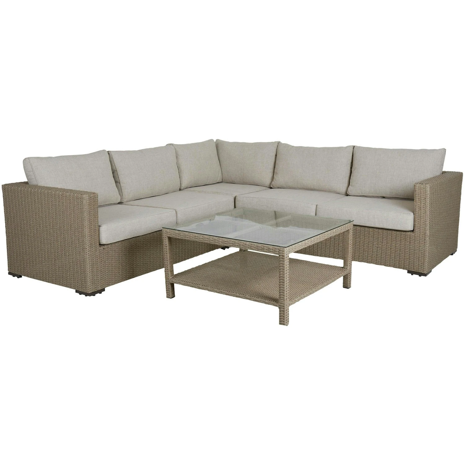 Brafab Funkia Lounge-Set 5 Sitzplätze, Beige/Sand 1 Brafab Funkia Lounge-Set 5 Sitzplätze, Beige/Sand