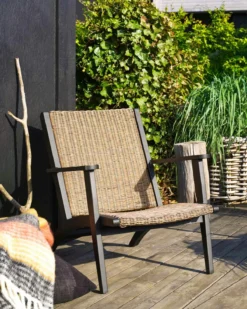 Brafab Kira Loungesessel, Schwarz / Rustikal Künstliches Rattan -Brafab Verkaufs-Shop brafab kira armchair black rustic 5