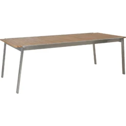 Brafab Naos Esstisch 100x220-320 Cm, Edelstahl/Teak