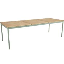 Brafab Nox Esstisch Aluminium/Teak 90x238 Cm, Dusty Green
