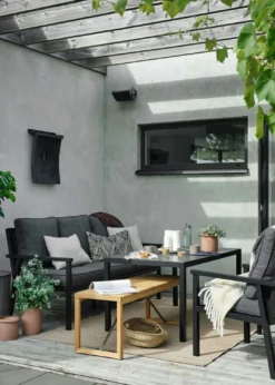 Brafab Rana Lounge-Set Niedrig 5 Sitzplätze, Schwarz/Anthrazit -Brafab Verkaufs-Shop brafab rana corner group low black 2