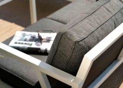 Brafab Rana Lounge-Set Niedrig 5 Sitzplätze, Weiß/Anthrazit -Brafab Verkaufs-Shop brafab rana corner group low black 6