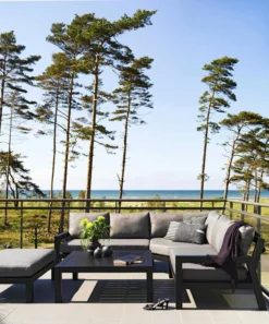 Brafab Stettler Modulsofa Endstück Links, Schwarz/Grau -Brafab Verkaufs-Shop brafab stettler 2 s h matt black m d 2