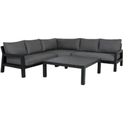 Brafab Stettler Ecksofa 5-Sitzer, Schwarz/Grau