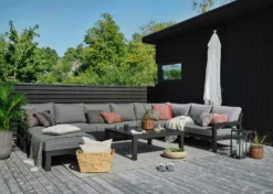 Brafab Stettler Fußhocker, Schwarz/Grau -Brafab Verkaufs-Shop brafab stettler footstool matt black m 4