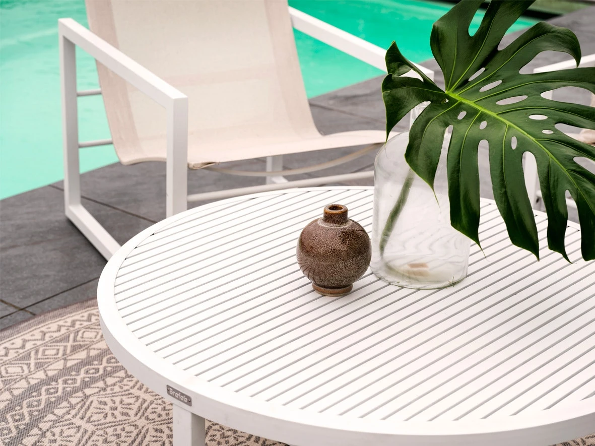 Brafab Vevi Kaffeetisch 100 Cm Aluminium, Weiß 2 Brafab Vevi Kaffeetisch 100 Cm Aluminium, Weiß – Bild 2