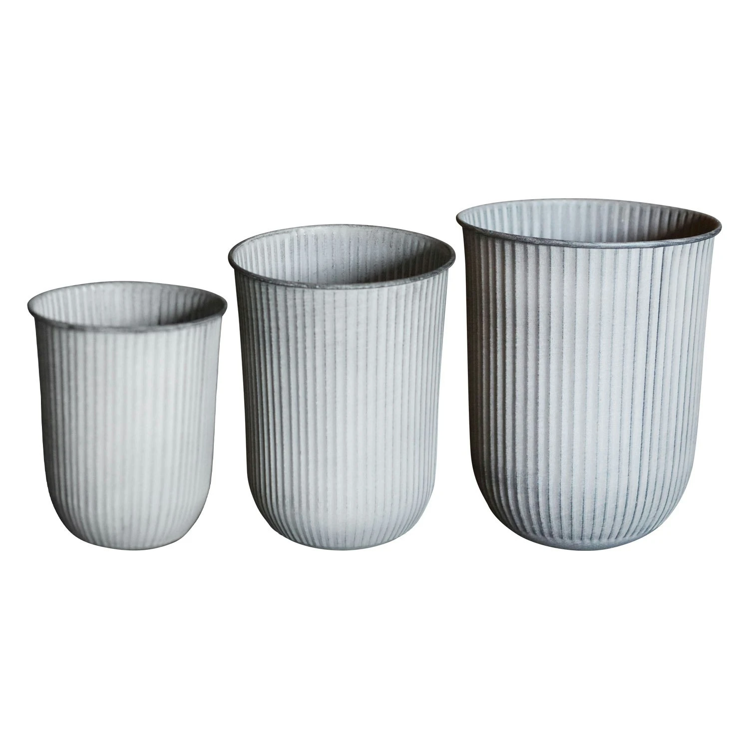 DBKD Out Stripe Topf 3-er Set, Hellgrau 1 DBKD Out Stripe Topf 3-er Set, Hellgrau