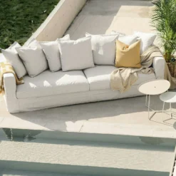 Le Grand Air 3-Sitzer-Sofa Im Freien Nutzbar Sunbrella, Silver Grey -Brafab Verkaufs-Shop decotique le grand air outdoor 3 seater sunbrella 23