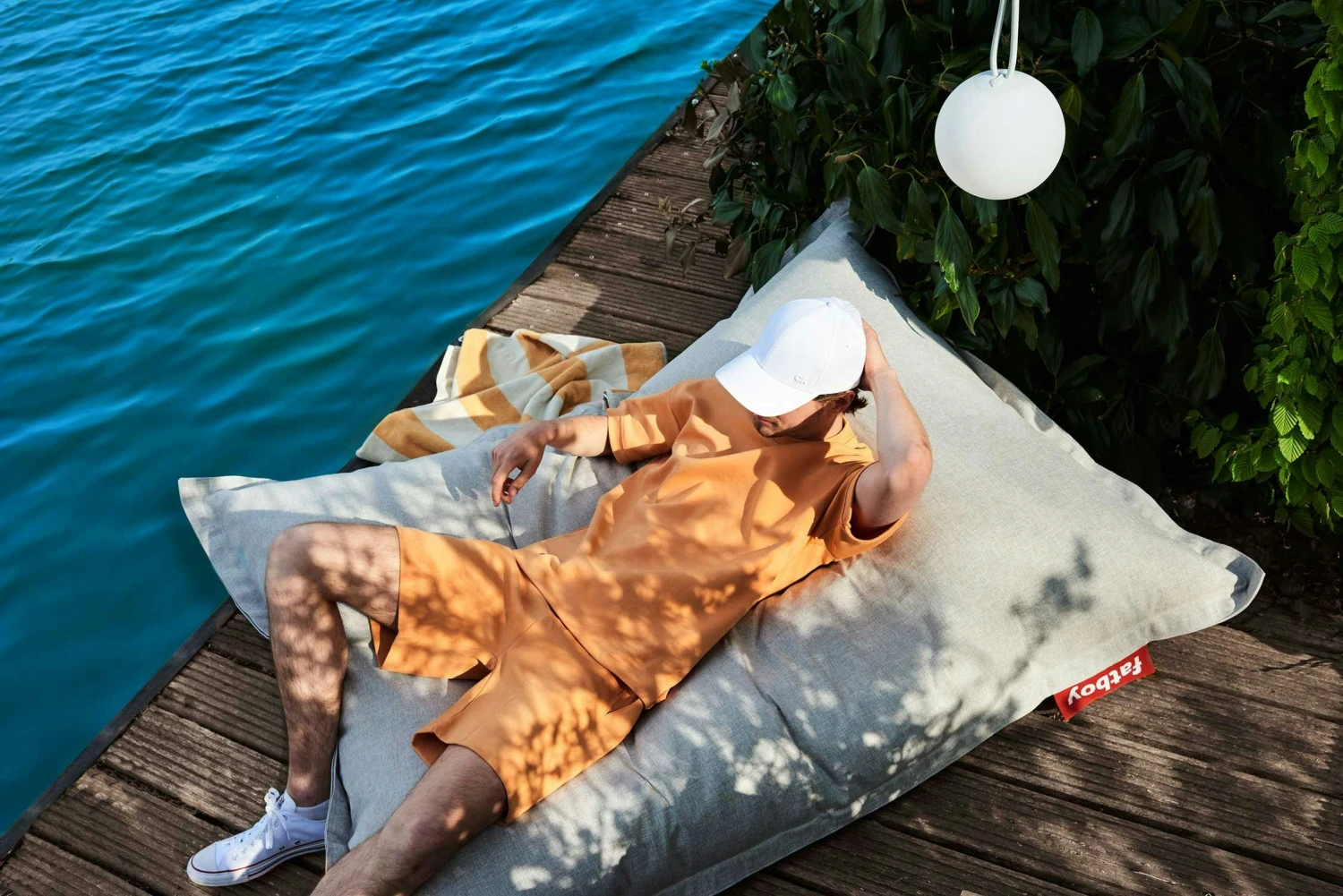 Fatboy The Original Outdoor Bean Bag, Stripe Ocean Blue 5 Fatboy The Original Outdoor Bean Bag, Stripe Ocean Blue – Bild 5