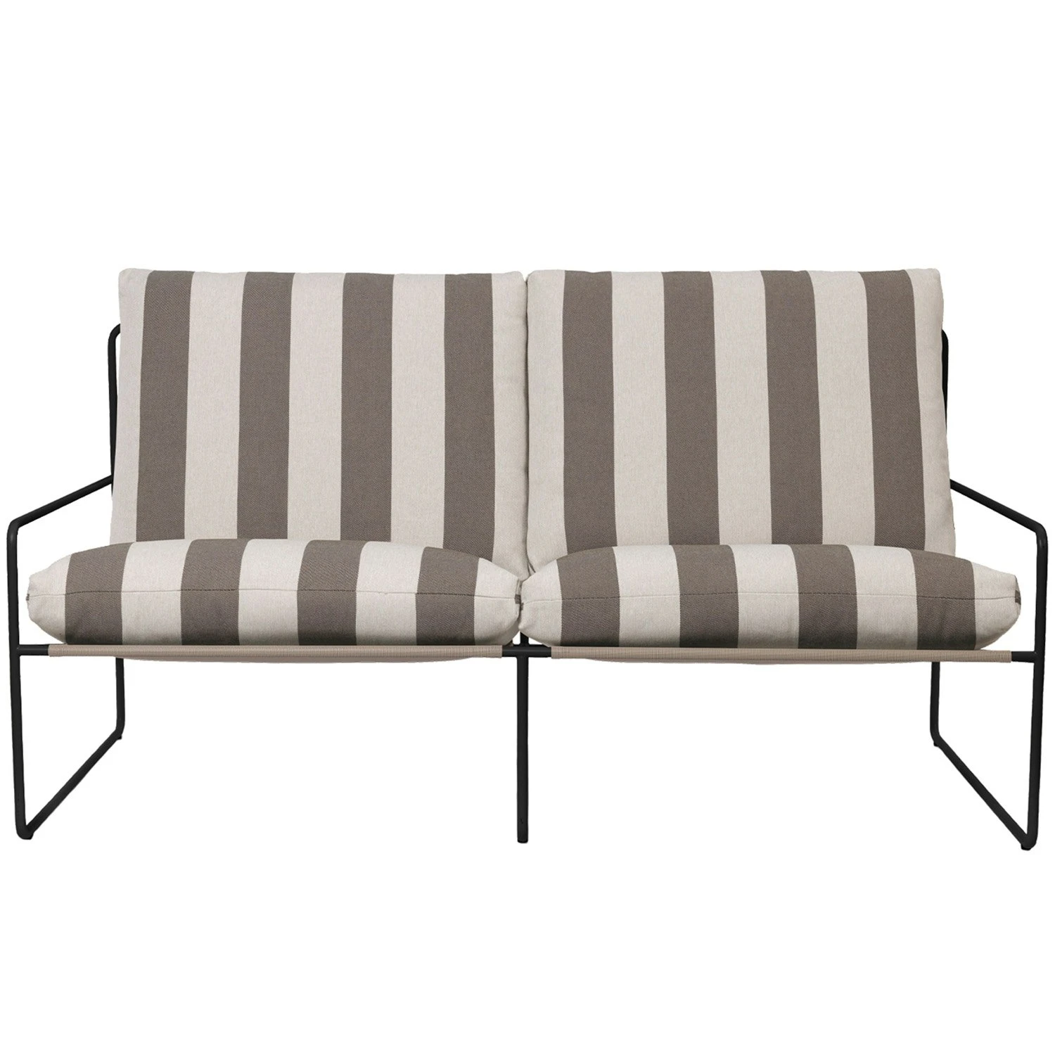 Ferm LIVING Desert Stripe Sofa Schwarz/Chocolate, 2-Sitzer 1 Ferm LIVING Desert Stripe Sofa Schwarz/Chocolate, 2-Sitzer