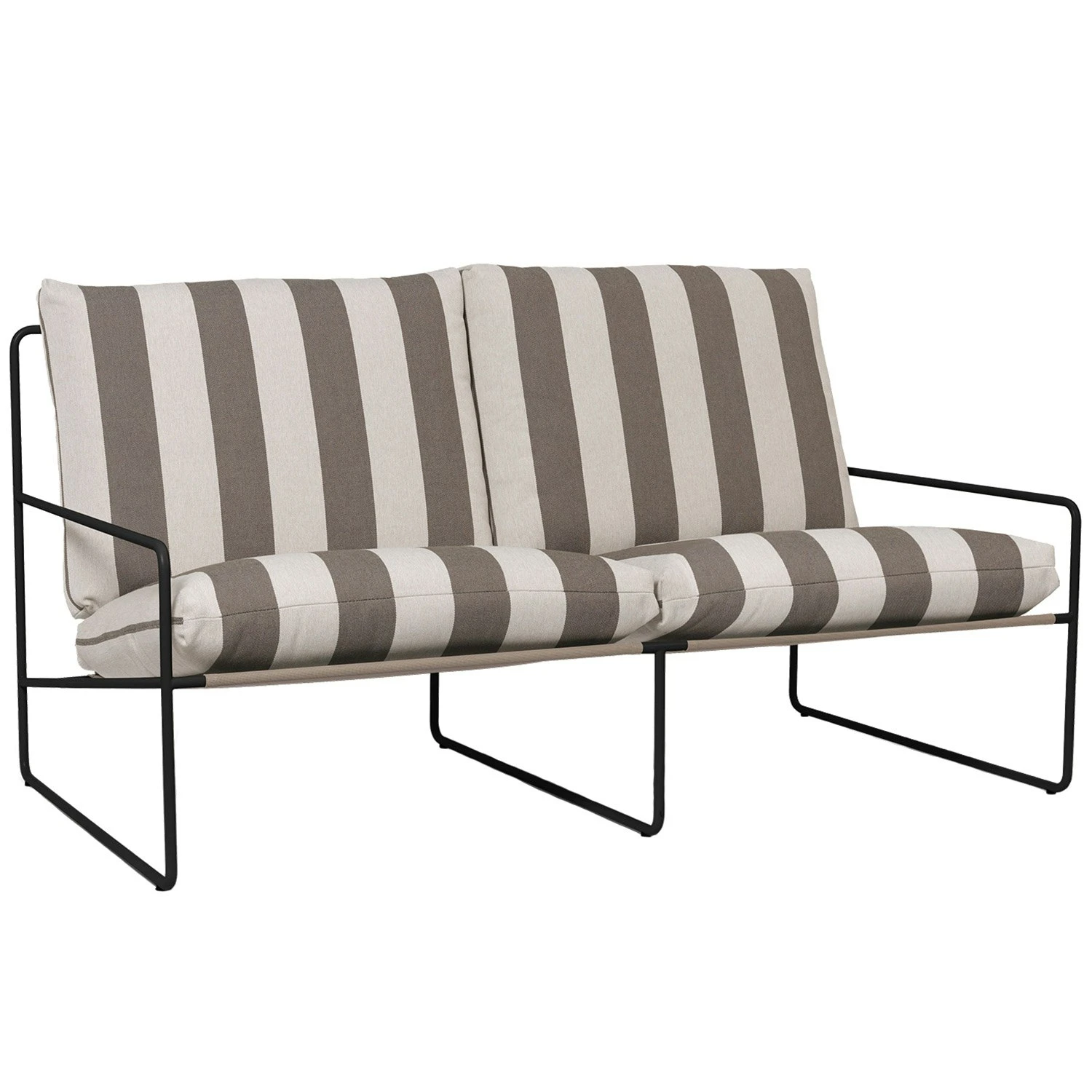 Ferm LIVING Desert Stripe Sofa Schwarz/Chocolate, 2-Sitzer 2 Ferm LIVING Desert Stripe Sofa Schwarz/Chocolate, 2-Sitzer – Bild 2