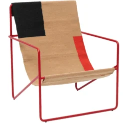 Ferm LIVING Desert Lounge Stuhl, Poppy Red / Block