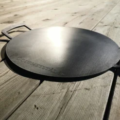 Grillplatte Aus Stahl Rund Mit Griff, 33 Cm -Brafab Verkaufs-Shop gourmetstal grillplatte aus stahl rund mit griff 3 1