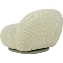 Gubi Pacha Outdoor Loungesessel, Dedar Chevron Outdoor Fr 008, Moosgrüner Fuß -Brafab Verkaufs-Shop gubi pacha outdoor lounge chair swivel dedar chevron008 3