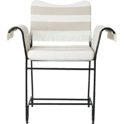 Gubi Tropique Esszimmerstuhl Mit Fransen, Classic Black / Leslie Stripe 40