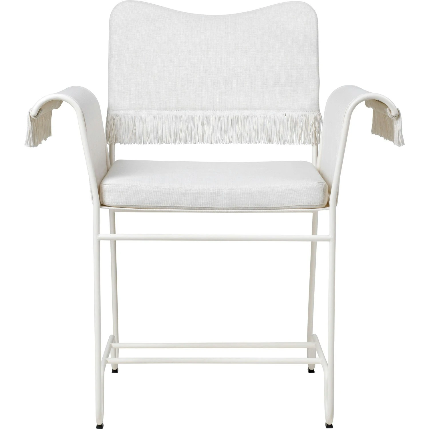 Gubi Tropique Esszimmerstuhl Mit Fransen, Classic White Semi Matt / Udine 06 1 Gubi Tropique Esszimmerstuhl Mit Fransen, Classic White Semi Matt / Udine 06