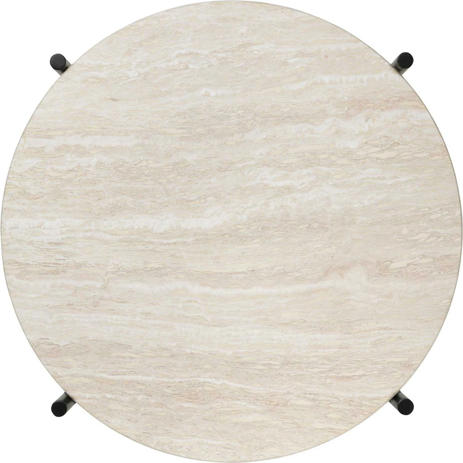 Gubi TS Outdoor Beistelltisch Ø40x51 Cm, Schwarz/Weiß Travertin 2 Gubi TS Outdoor Beistelltisch Ø40x51 Cm, Schwarz/Weiß Travertin – Bild 2