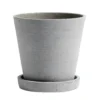 Hay Flowerpot Topf Mit Unterteller Grau, Ø14 Cm M