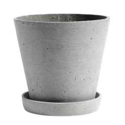 Hay Flowerpot Topf Mit Unterteller Grau, Ø17.5 Cm L