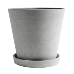 Hay Flowerpot Topf Mit Unterteller Grau, Ø34 Cm XXXL