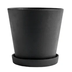 Hay Flowerpot Topf Mit Unterteller Schwarz, Ø26 Cm XXL