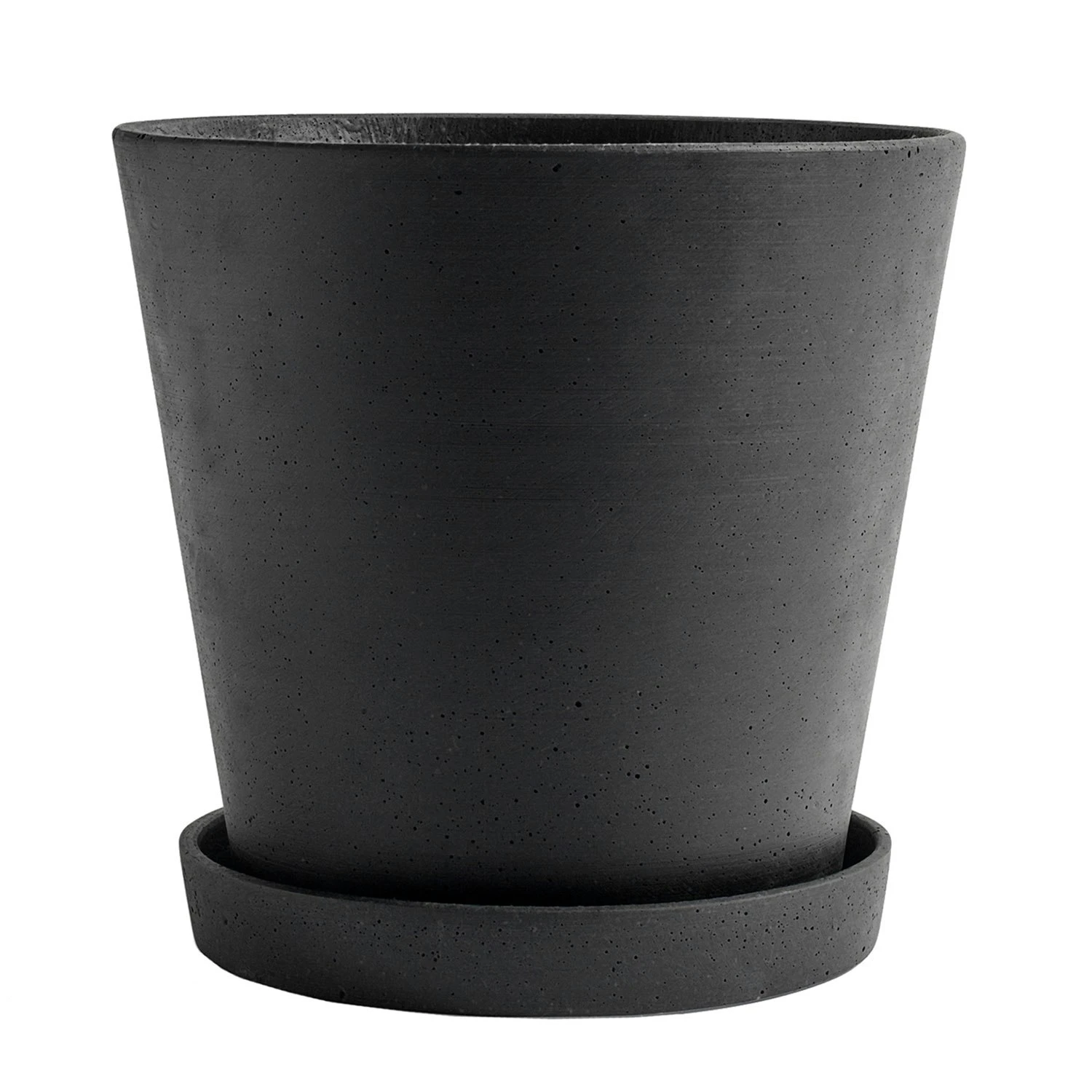 Hay Flowerpot Topf Mit Unterteller Schwarz, Ø26 Cm XXL 1 Hay Flowerpot Topf Mit Unterteller Schwarz, Ø26 Cm XXL
