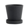 Hay Flowerpot Topf Mit Unterteller Schwarz, Ø11 Cm S