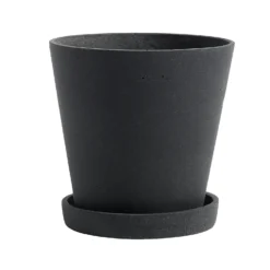 Hay Flowerpot Topf Mit Unterteller Schwarz, Ø14 Cm M