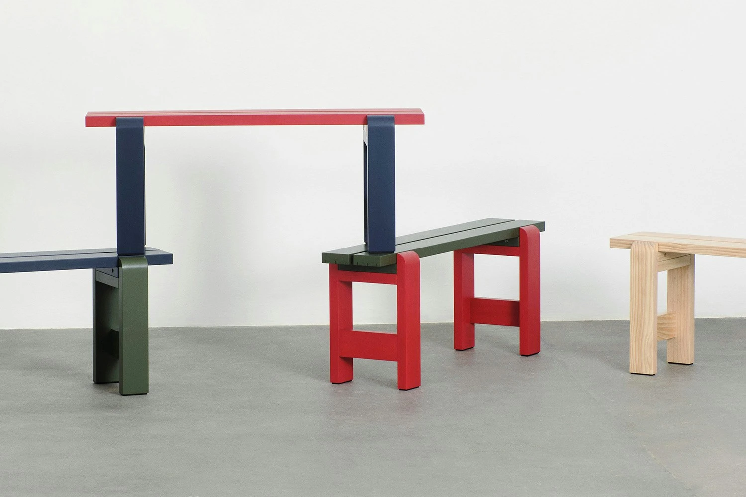 Hay Weekday Bank 23x111 Cm, Weinrot/Olive 2 Hay Weekday Bank 23x111 Cm, Weinrot/Olive – Bild 2