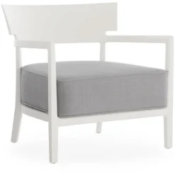 Kartell Cara Mat Sessel Im Freien Nutzbar, Grau / Weiß