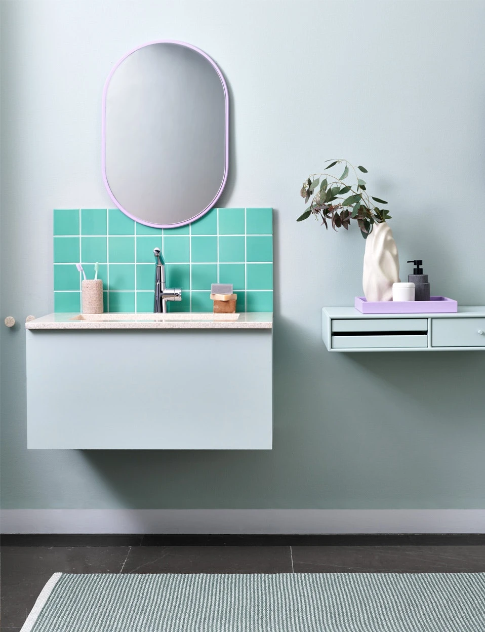 Mono Teppich Sage/ Army, 85x160 Cm 2 Mono Teppich Sage/ Army, 85x160 Cm – Bild 2