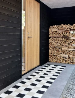 Pix Teppich Schwarz / Vanilla / Beige, 70x160 Cm -Brafab Verkaufs-Shop pappelina pix rug black vanilla beige 1 2