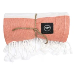 Badlakan Hamam Alma 80x180cm Orange/vit Badetuch 80x180 Cm Orange -Brafab Verkaufs-Shop recycled by wille badlakan hamam alma 80x180cm orange vit 3